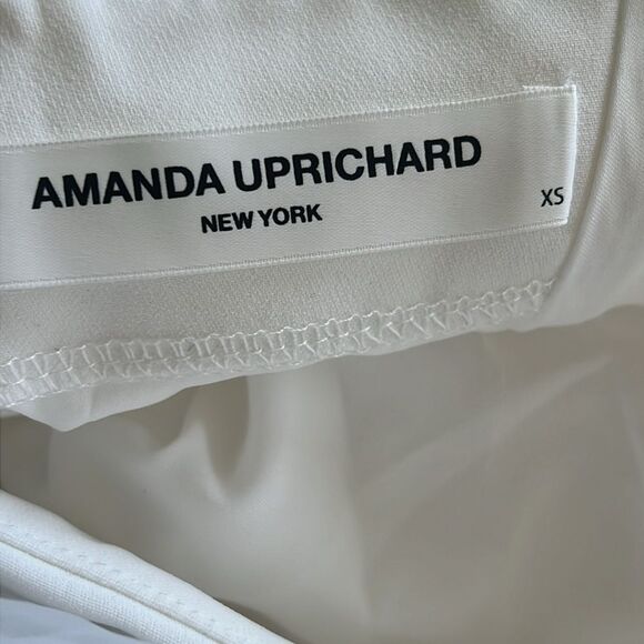 Amanda Uprichard White Mini Dress with Sheer Sleeves - Picture 6 of 7